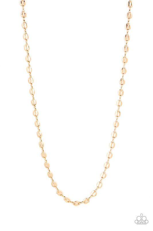 Paparazzi Come Out Swinging Gold Men's Long Necklace
