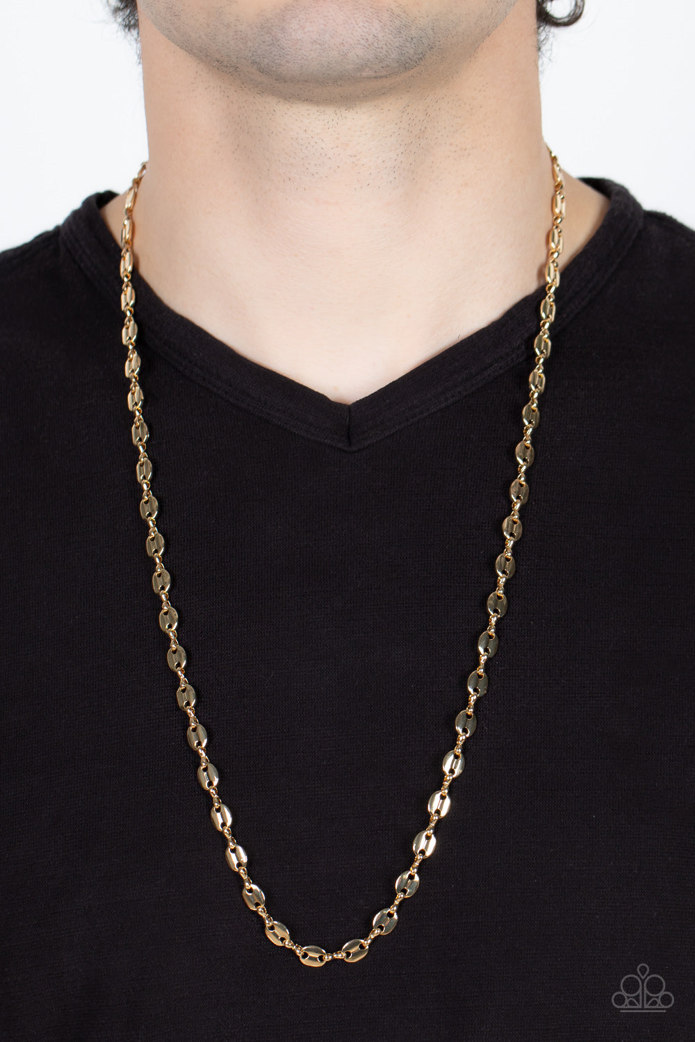 Paparazzi Come Out Swinging Gold Men's Long Necklace