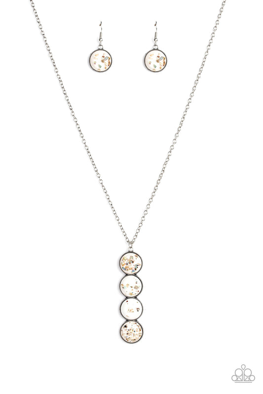 Paparazzi Confetti and Cocktails White Short Necklace