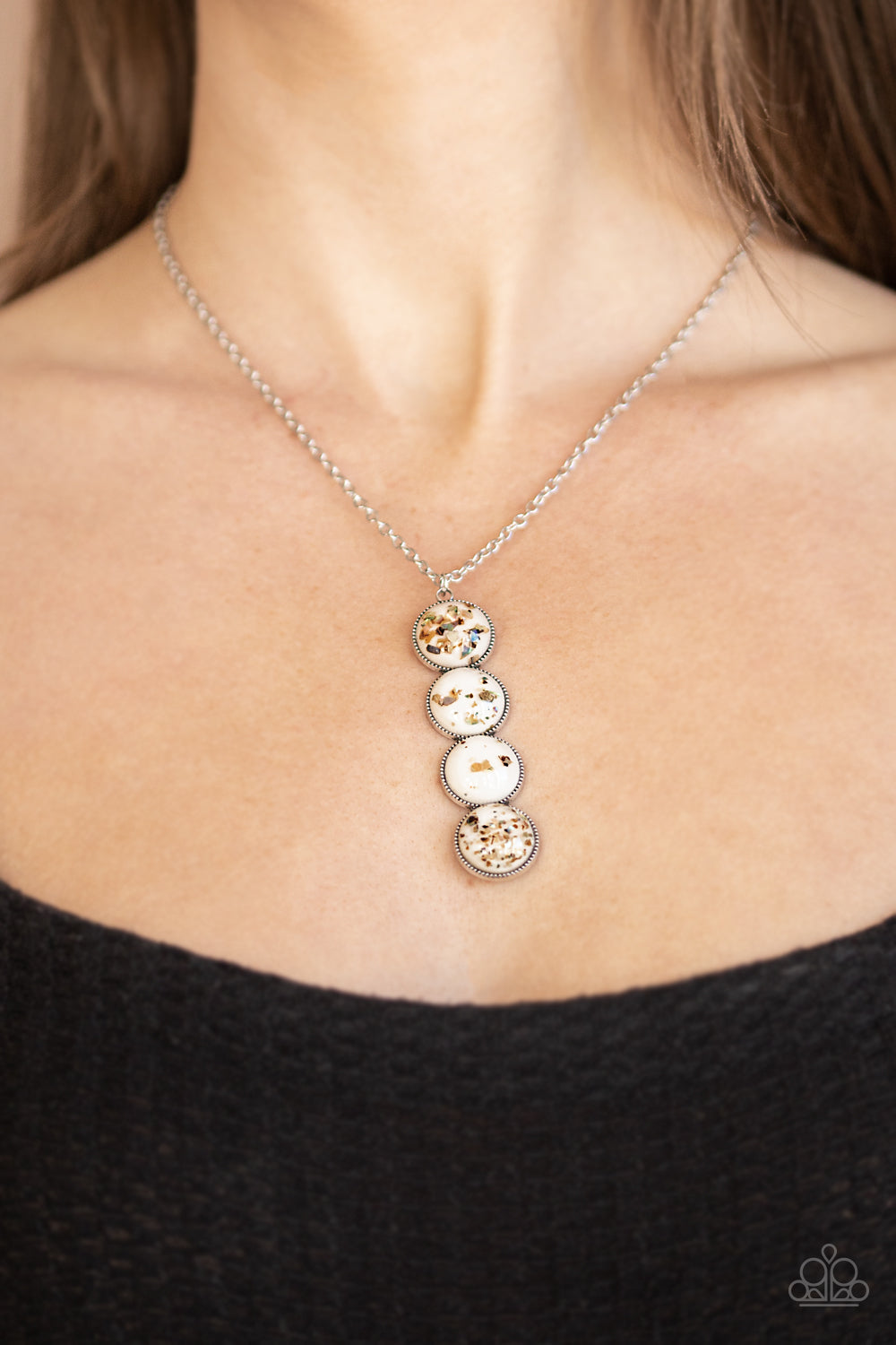 Paparazzi Confetti and Cocktails White Short Necklace