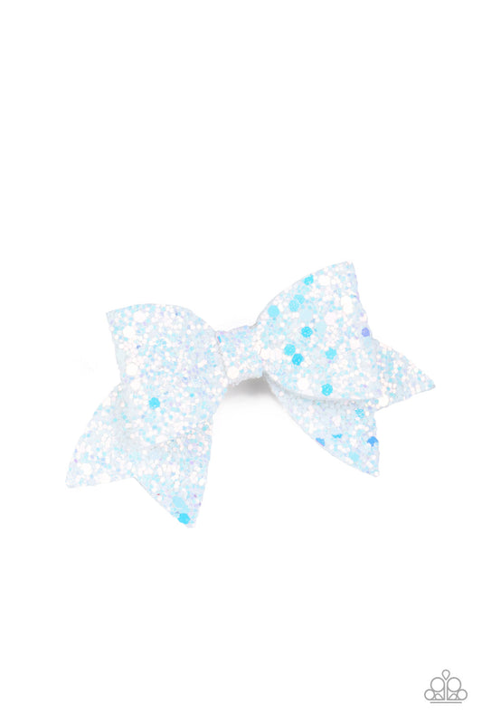 Paparazzi Confetti Princess White Hairbow - P7SS-WTXX-096XX