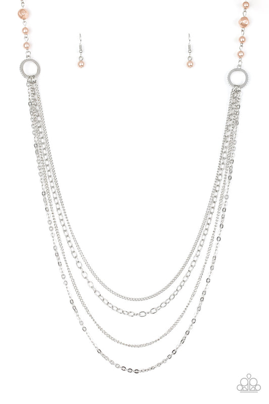 Paparazzi Contemporary Cadence Brown Long Necklace