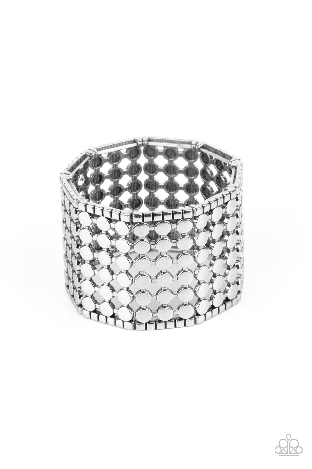 Paparazzi Cool and CONNECTED Silver Stretch Bracelet