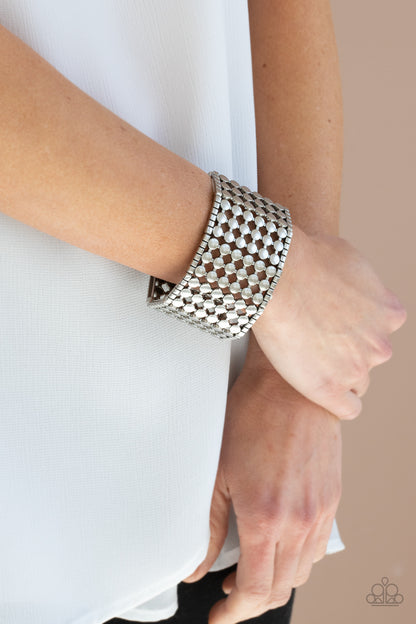 Paparazzi Cool and CONNECTED Silver Stretch Bracelet