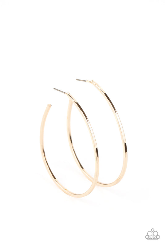 Paparazzi Cool Curves Gold Post Hoop Earrings