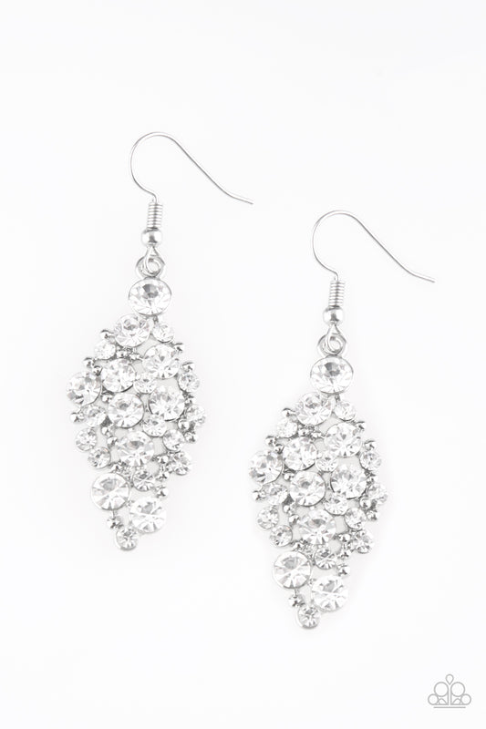 Paparazzi Cosmically Chic White Fishhook Earrings
