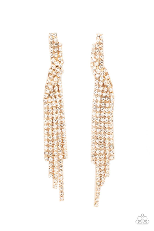 Paparazzi Cosmic Candescence Gold Post Earrings - Life of the Party Exclusive November 2021