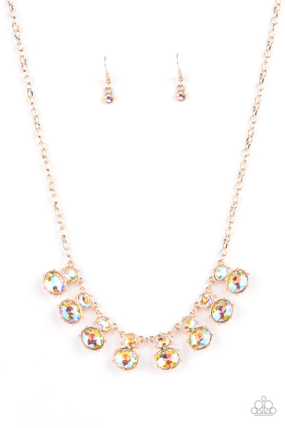 Paparazzi Cosmic Countess Rose Gold Short Necklace - Life Of The Party Exclusive July 2021