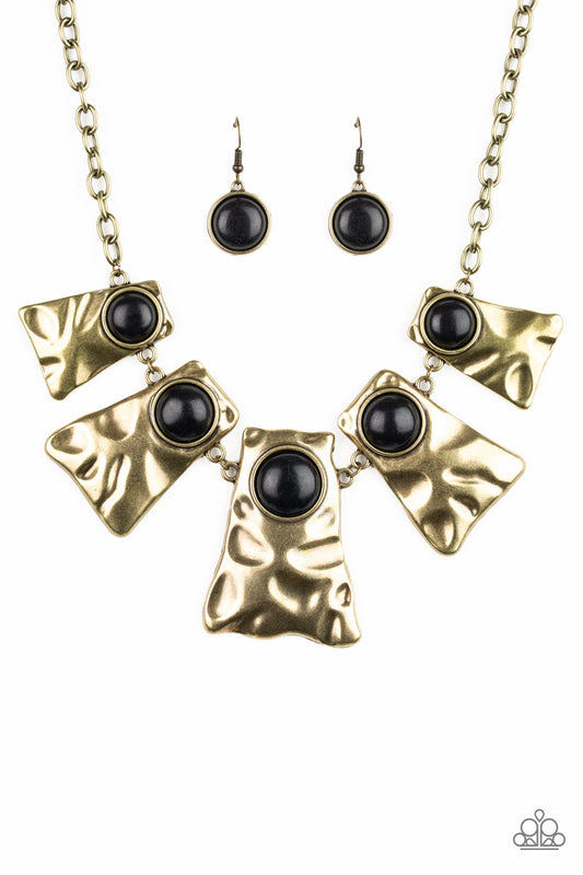 Paparazzi Cougar Brass Short Necklace