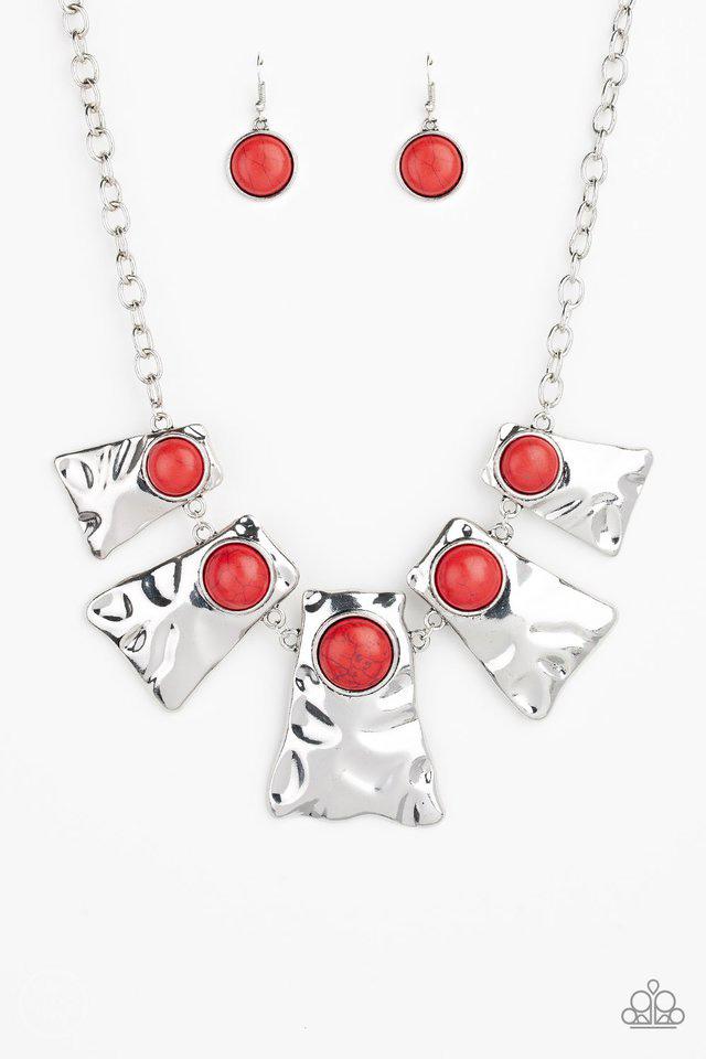 Paparazzi Cougar Red Short Necklace