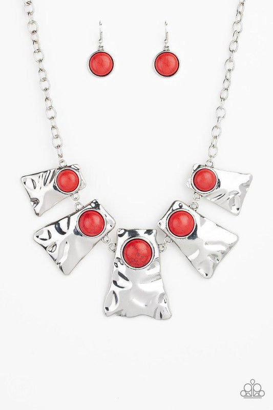 Paparazzi Cougar Red Short Necklace