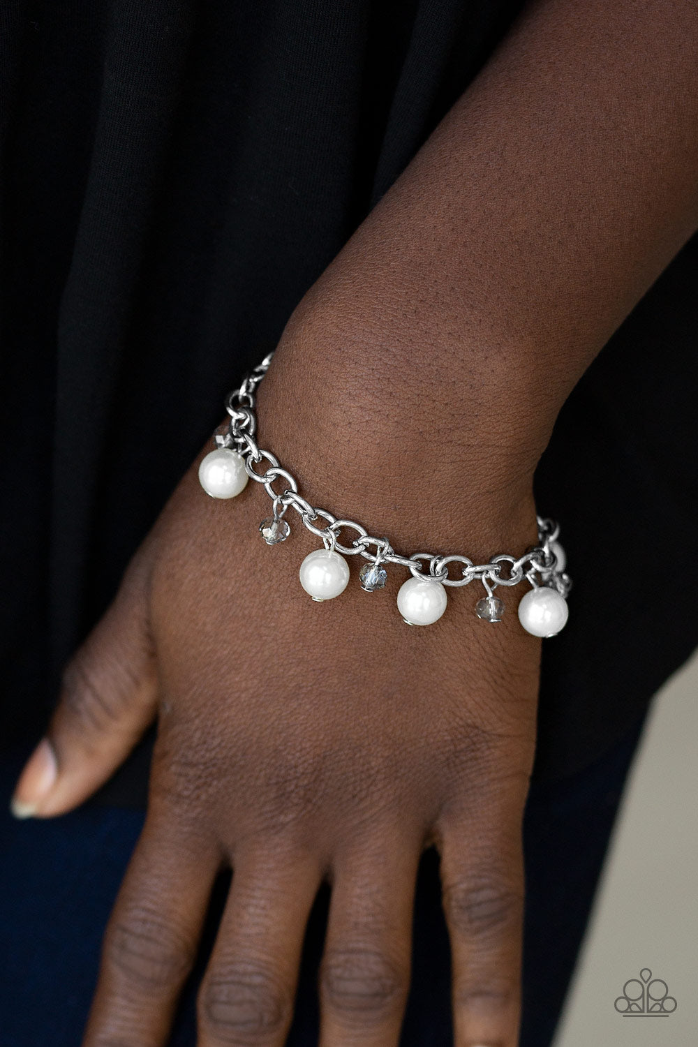 Paparazzi Country Club Chic White Clasp Bracelet