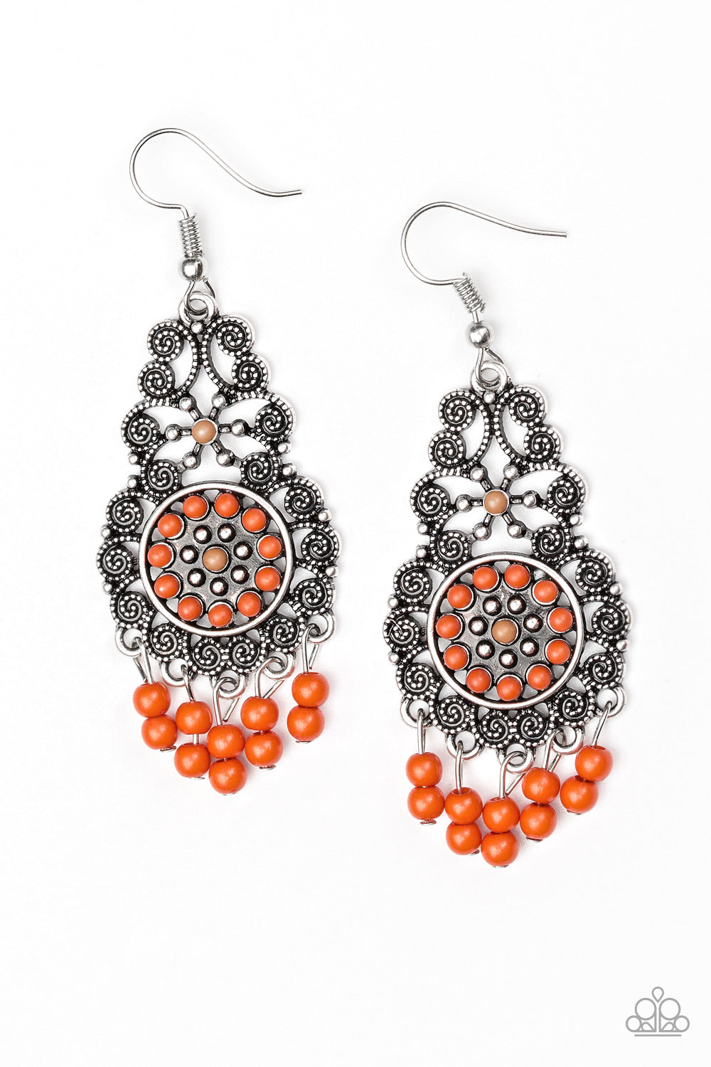 Paparazzi Courageously Congo Orange Fishhook Earrings