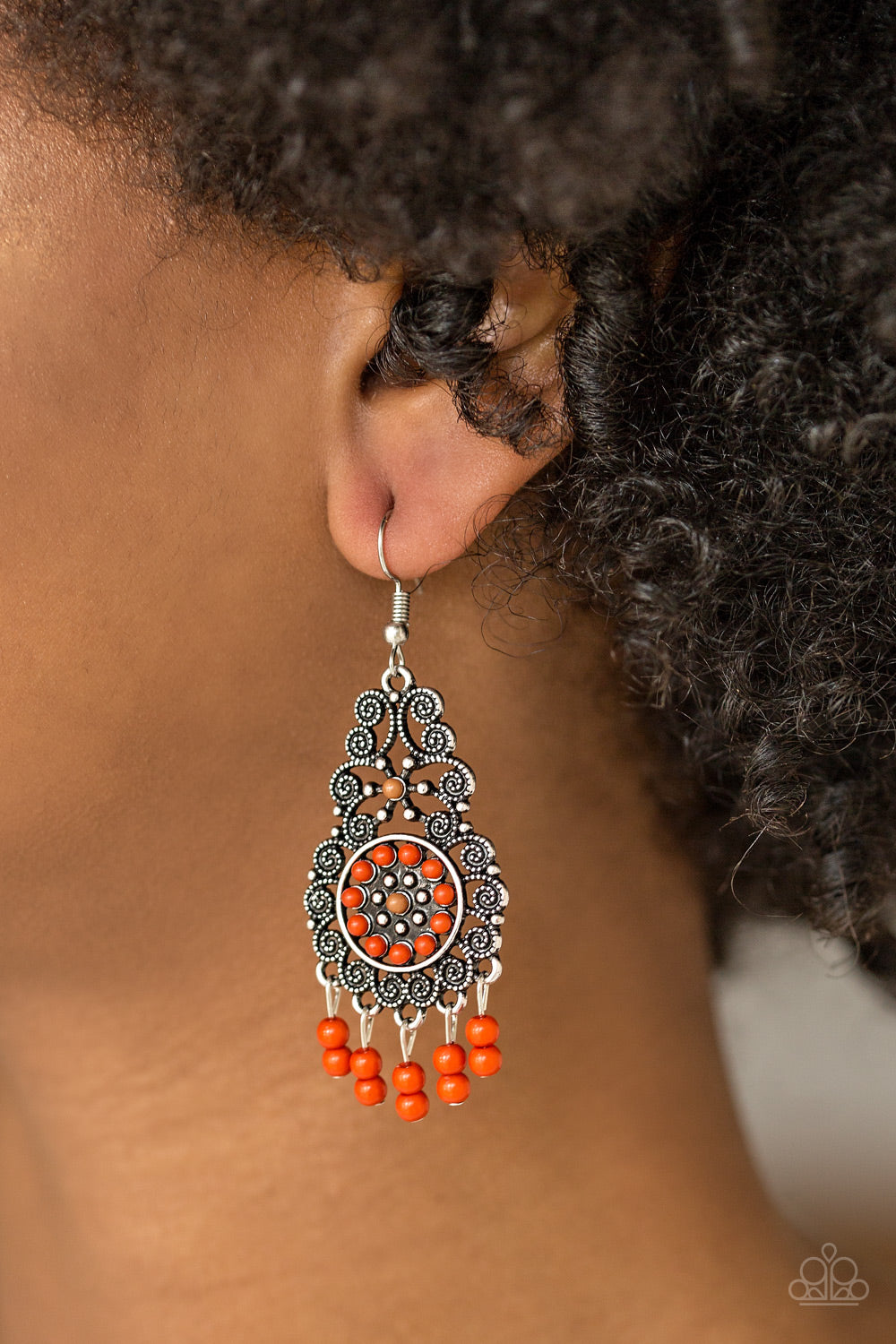 Paparazzi Courageously Congo Orange Fishhook Earrings