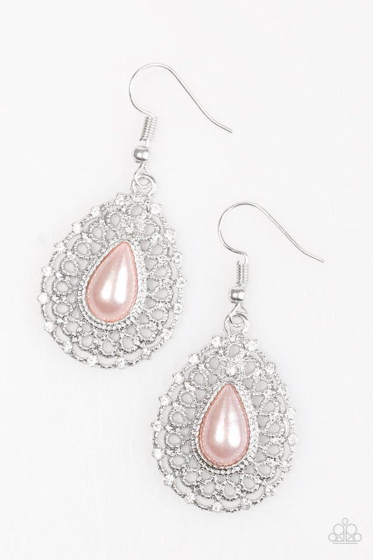 Paparazzi Court Chic Pink Fishhook Earrings