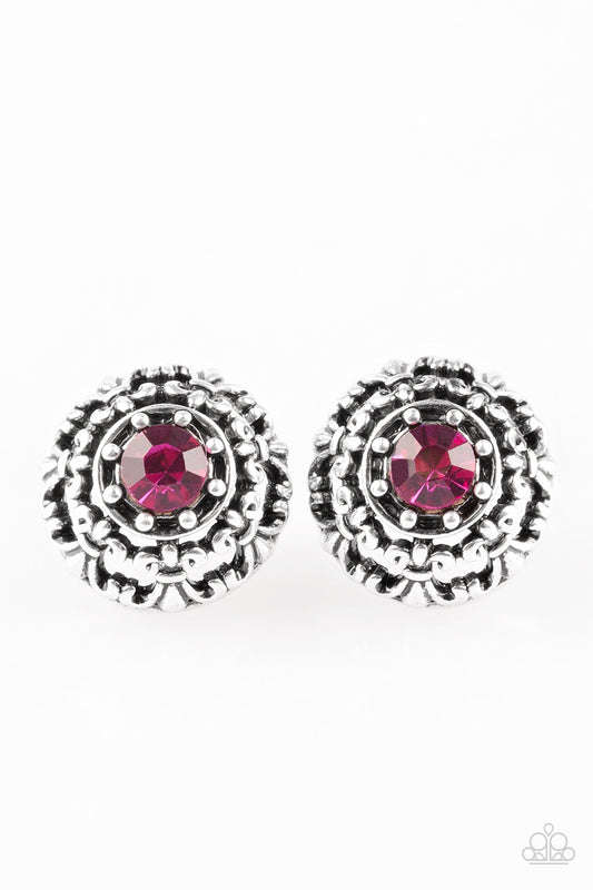 Paparazzi Courtly Courtliness Pink Post Earrings - P5PO-PKXX-041XX