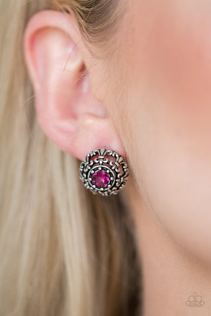 Paparazzi Courtly Courtliness Pink Post Earrings - P5PO-PKXX-041XX