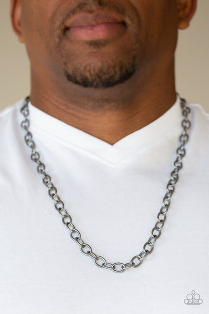 Paparazzi Courtside Seats Black Men's Short Necklace