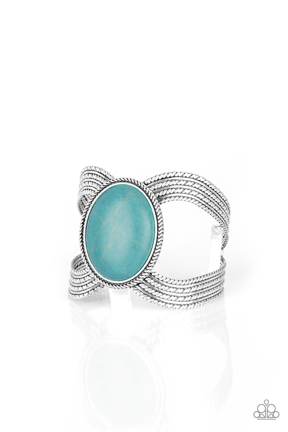 Paparazzi Coyote Couture Blue Stone Cuff Bracelet