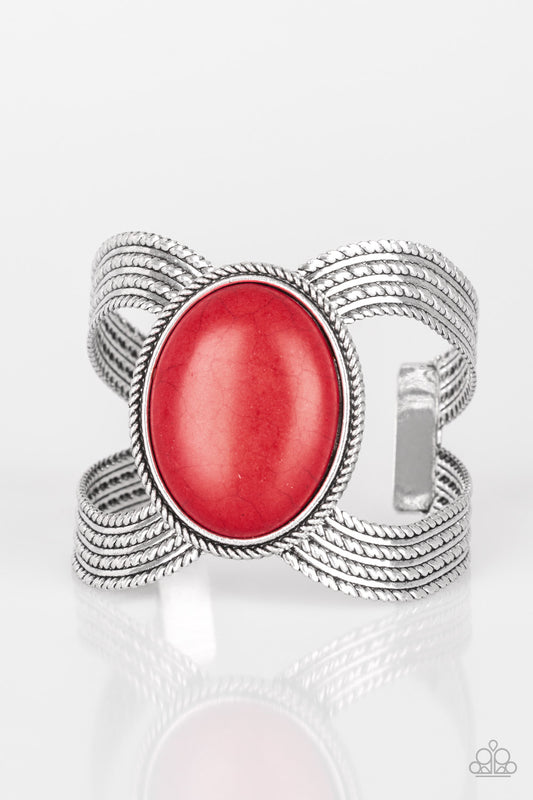 Paparazzi Coyote Couture Red Stone Cuff Bracelet
