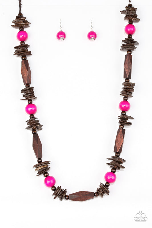 Paparazzi Cozumel Coast Pink Long Necklace