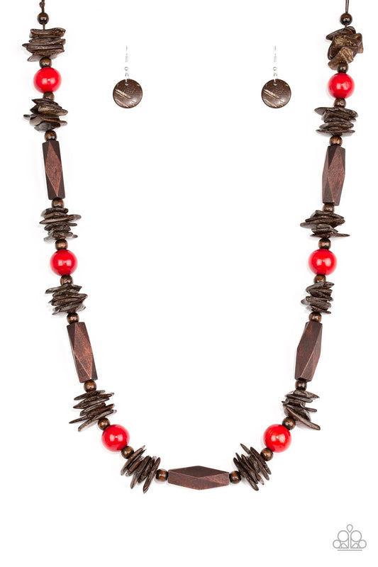 Paparazzi Cozumel Coast Red Long Necklace - P2SE-RDXX-197XX