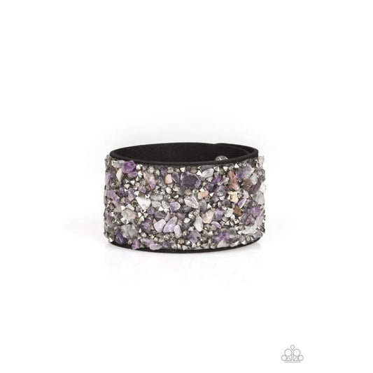 Paparazzi Crush Rush Purple Single Wrap Snap Bracelet
