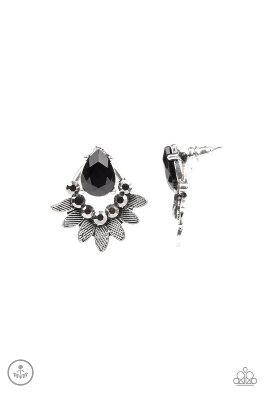 Paparazzi Crystal Canopy Black Jacket Post Earrings