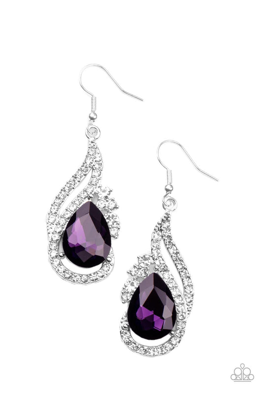 Paparazzi Dancefloor Diva Purple Fishhook Earrings - P5RE-PRXX-173XX