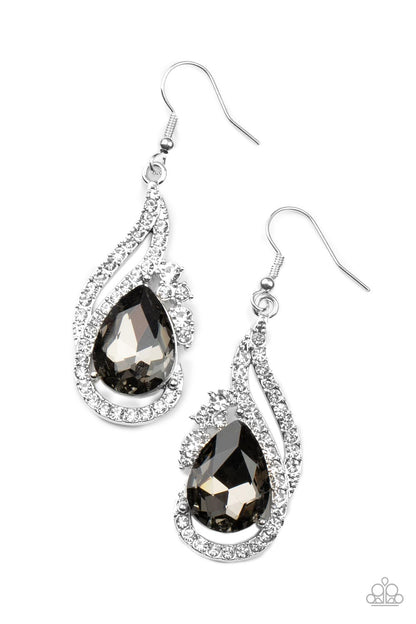 Paparazzi Dancefloor Diva Silver Fishhook Earrings