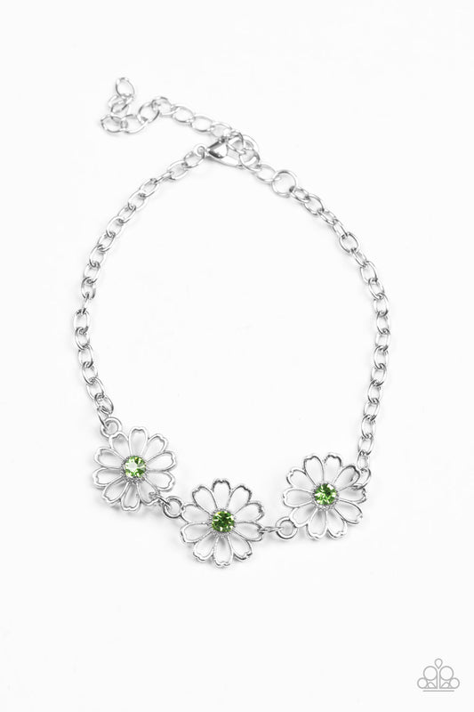 Paparazzi Dancing Daffodils Green Clasp Bracelet