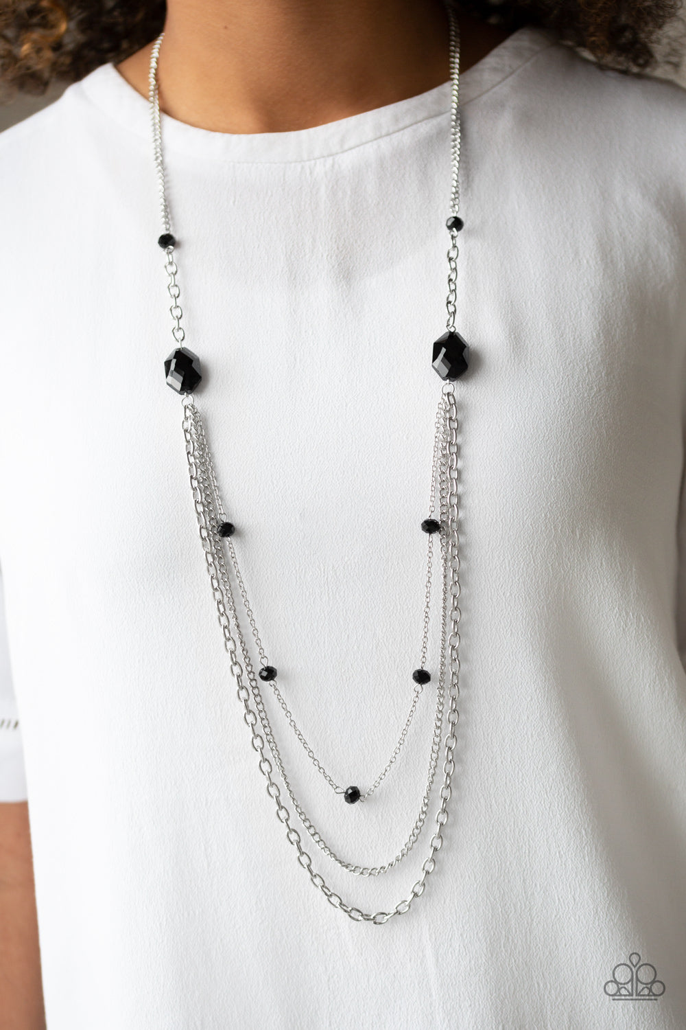 Paparazzi Dare To Dazzle Black Long Necklace