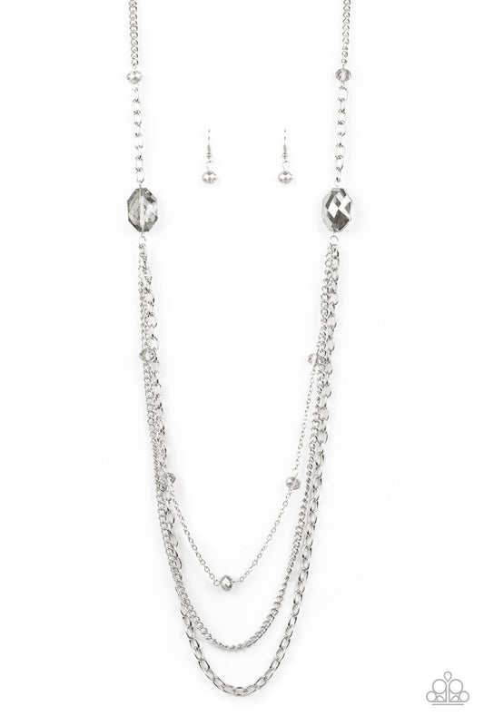 Paparazzi Dare To Dazzle Silver Long Necklace - P2RE-SVXX-336XX