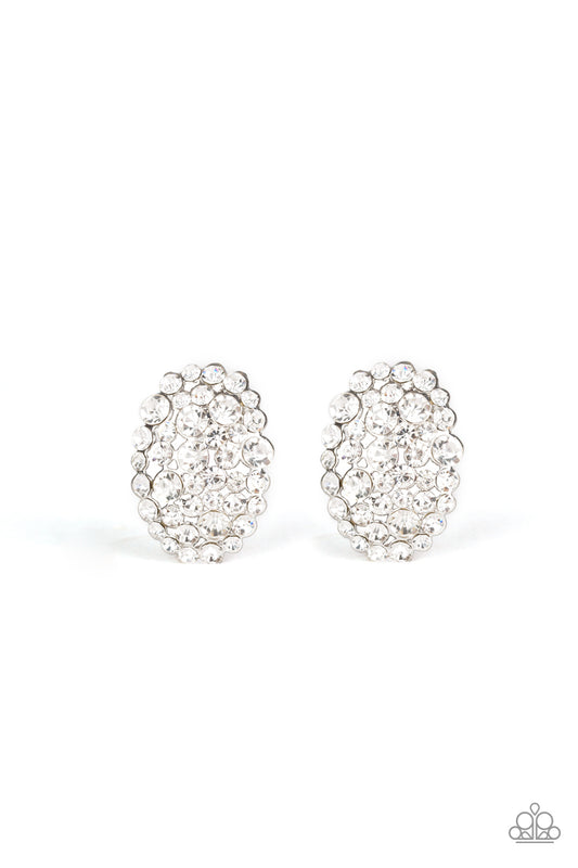 Paparazzi Daring Dazzle White Post Earrings