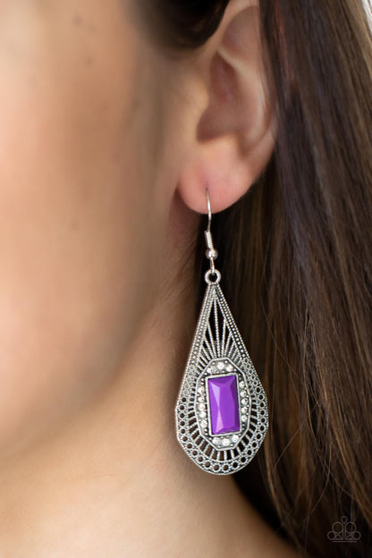 Paparazzi Deco Dreaming Purple Fishhook Earrings - P5RE-PRXX-171XX