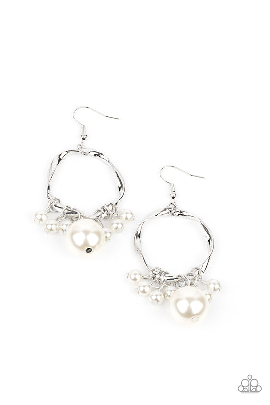 Paparazzi Delectably Diva White Fishhook Earrings