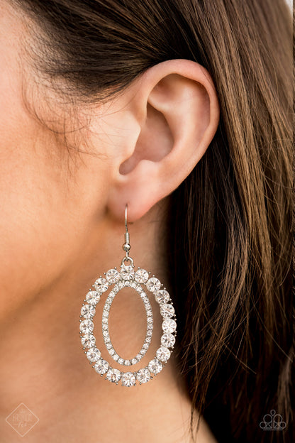 Paparazzi Deluxe Luxury White Fishhook Earrings - Fashion Fix Fiercely 5th Avenue November 2020