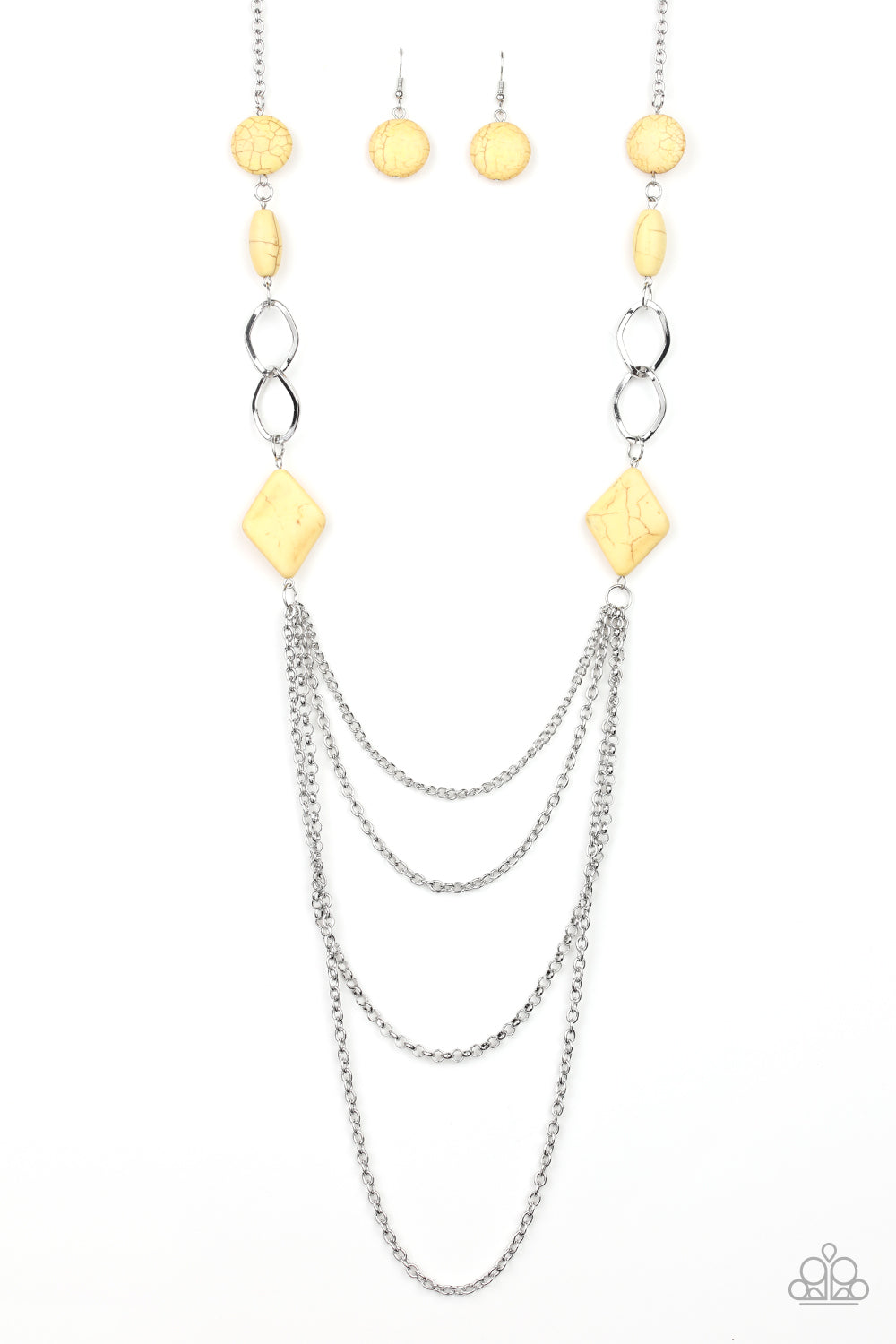 Paparazzi Desert Dawn Yellow Stone Long Necklace - P2ST-YWXX-044XX