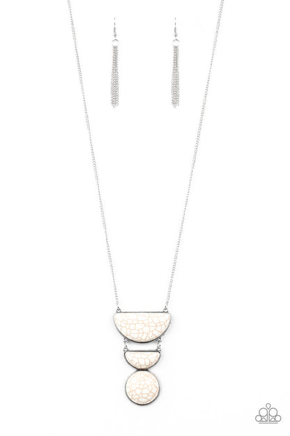 Paparazzi Desert Mason White Stone Long Necklace