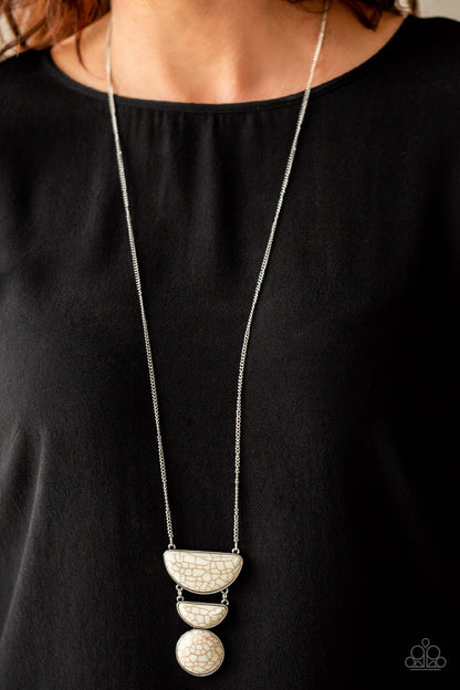 Paparazzi Desert Mason White Stone Long Necklace