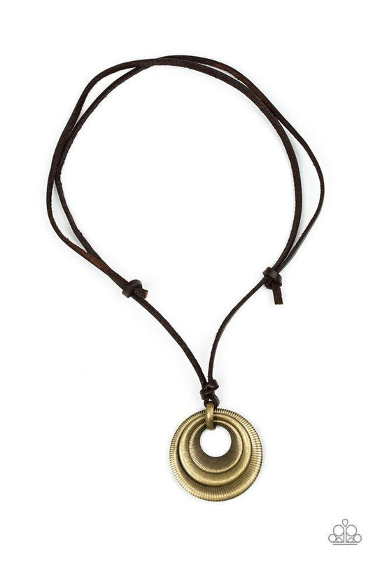 Paparazzi Desert Spiral Brass Men's Short Necklace - P2UR-BRXX-026XX