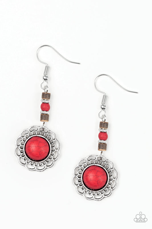 Paparazzi Desert Bliss Red Fishhook Earrings