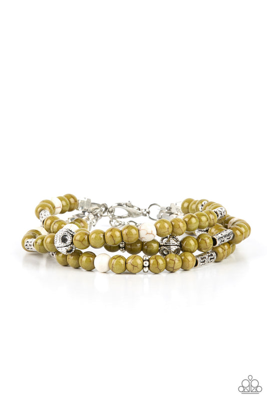 Paparazzi Desert Decorum Green Clasp Bracelet
