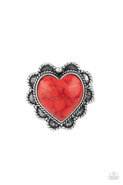 Paparazzi Desert Desire Red Heart Ring