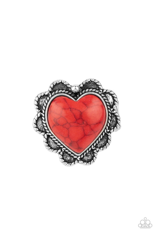 Paparazzi Desert Desire Red Heart Ring