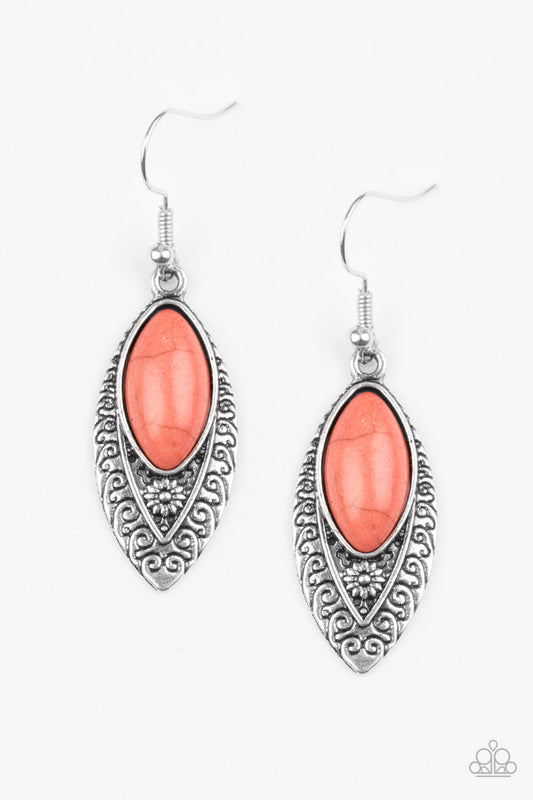 Paparazzi Desert Garden Orange Stone Fishhook Earrings