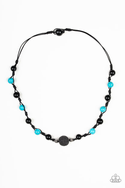 Paparazzi Desert Guide Blue Men's Short Necklace