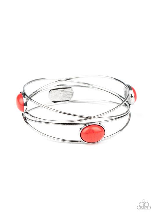 Paparazzi Desert Lagoon Red Bangle Bracelet