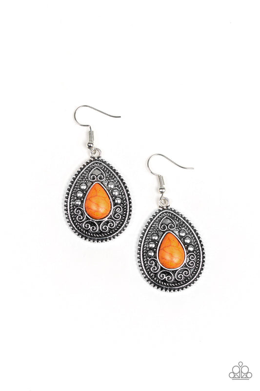  Paparazzi Desert Nirvana Orange Fishhook Earrings