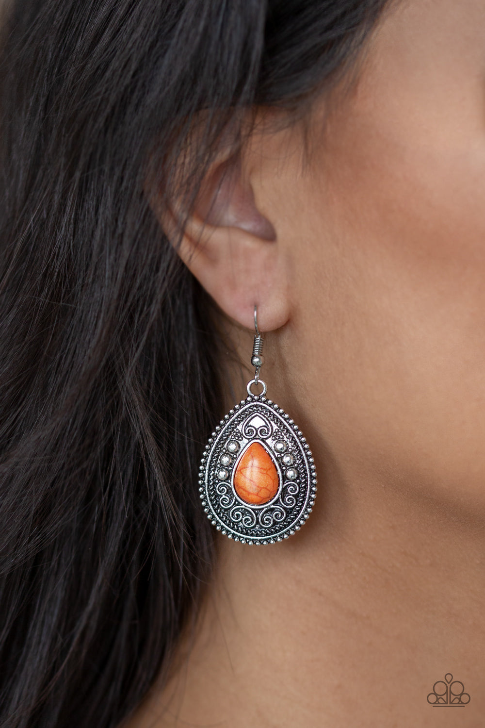  Paparazzi Desert Nirvana Orange Fishhook Earrings